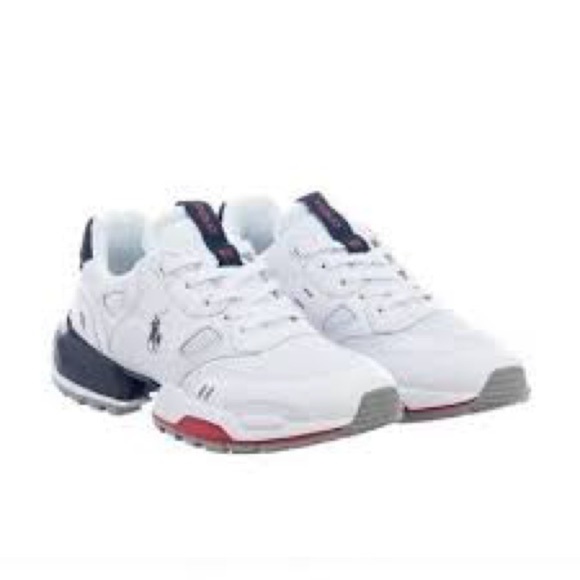 Polo by Ralph Lauren Men's White and Navy Sneakers - Picture 2 of 5